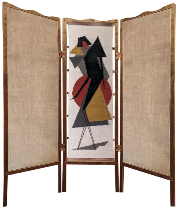 A&D Room Divider woven tapestry as folding screen in Cubist style - Image 3