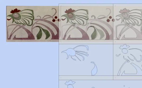 A&D Art Nouveau Wall Border Stencil #203, set of pdf, dxf, svg files - Image 4