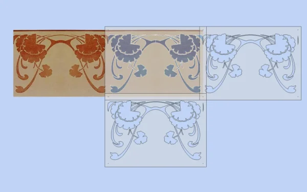 A&D Art Nouveau Wall Border Stencil #203, set of pdf, dxf, svg files - Image 6