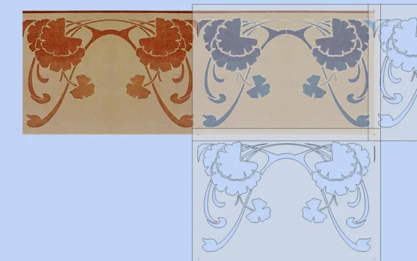 A&D Art Nouveau Wall Border Stencil #203, set of pdf, dxf, svg files - Image 7