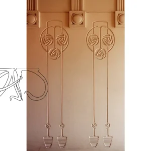 A&D Art Nouveau Wall Border Stencil #211, set of pdf, dxf, svg files