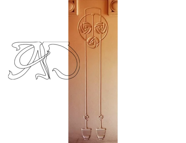 A&D Art Nouveau Wall Border Stencil #211, set of pdf, dxf, svg files - Image 4