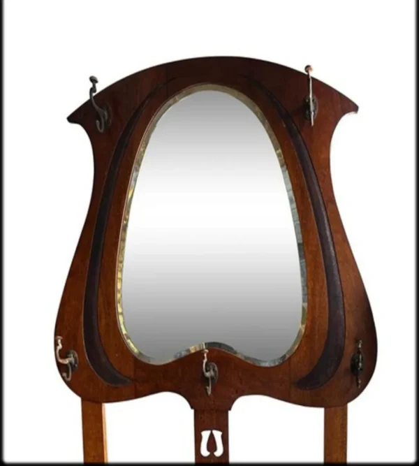 A&D Elegant Art Nouveau hall stand Tulip, set with a shaped mirror - Image 3