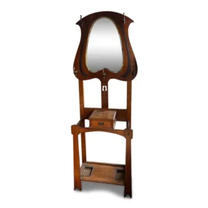 A&D Elegant Art Nouveau hall stand Tulip, set with a shaped mirror