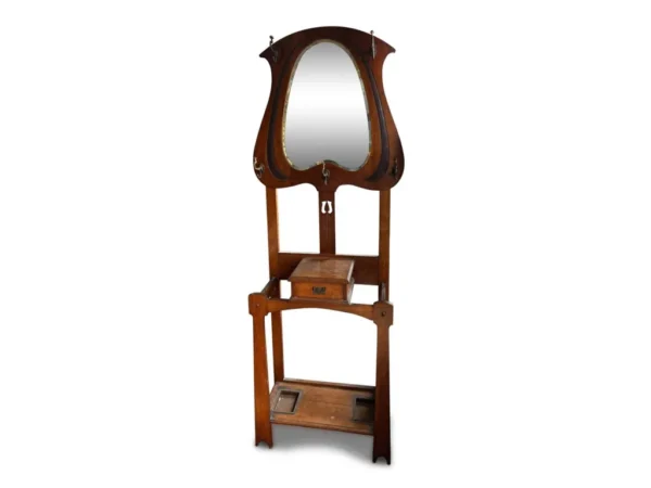 A&D Elegant Art Nouveau hall stand Tulip, set with a shaped mirror