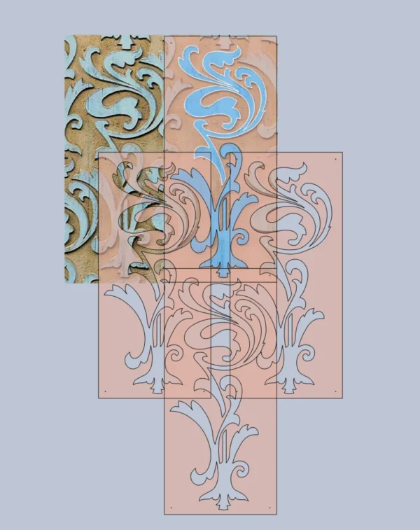 A&D Art Nouveau Wall Border Stencil #49, set of pdf, dxf, svg files - Image 3