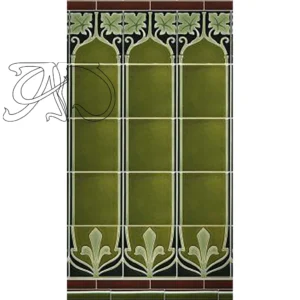 A&D Art Nouveau Wall Border Stencil #108, set of pdf, dxf, svg files