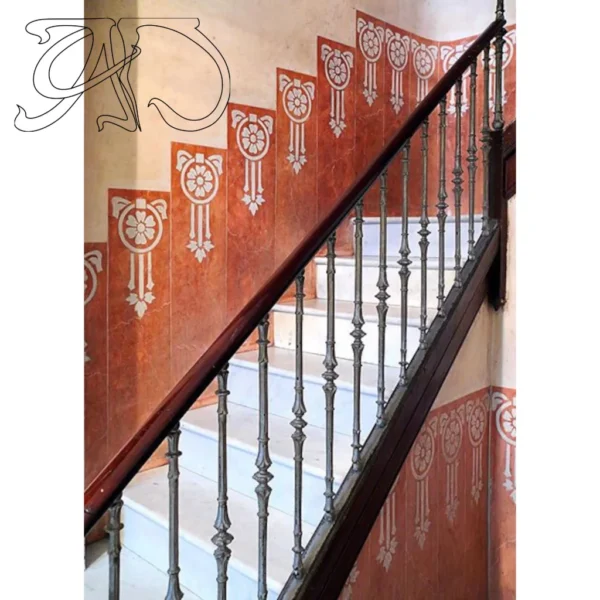 A&D Art Nouveau Wall Border Stencil #213, set of pdf, dxf, svg files