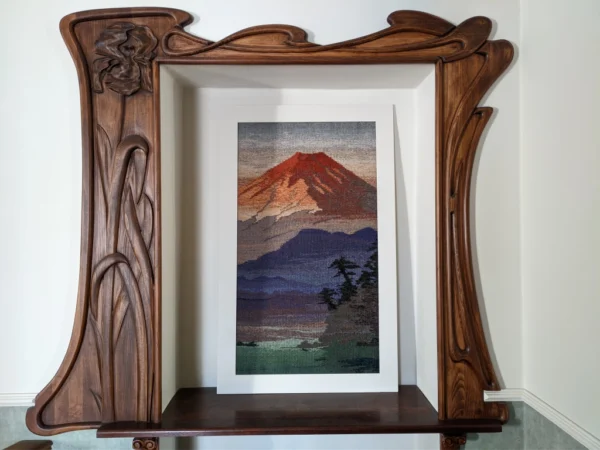 LARGE woven wall hanging, mount Fuji tapestry,  wall art, woven wall art, home decor