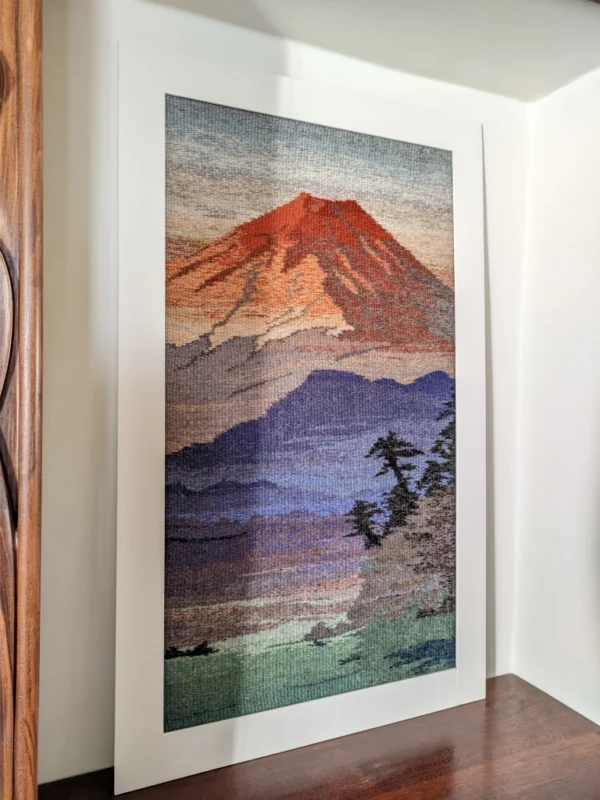 LARGE woven wall hanging, mount Fuji tapestry,  wall art, woven wall art, home decor - Image 4