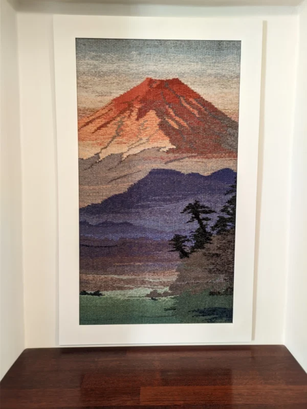 LARGE woven wall hanging, mount Fuji tapestry,  wall art, woven wall art, home decor - Image 3