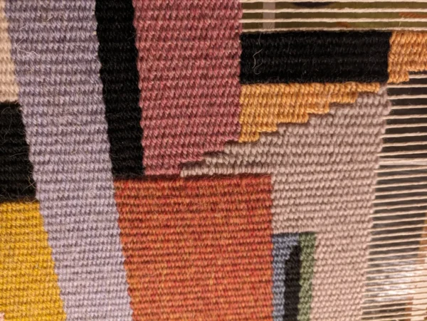 Urban fantasy in the style of cubism LARGE woven wall hanging,  wall art, woven wall art, home decor - Image 7