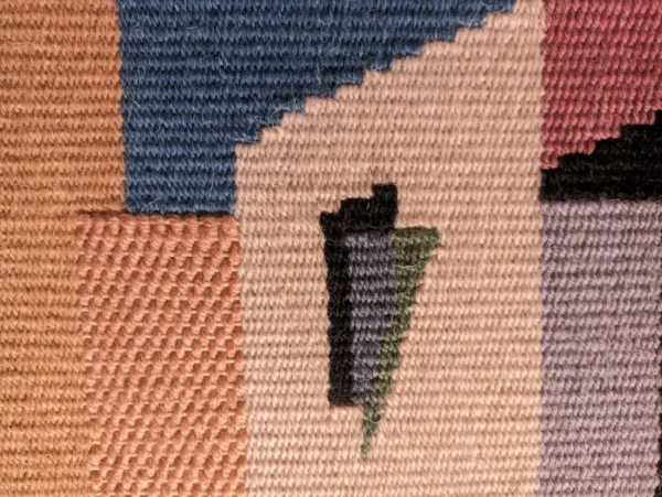 Urban fantasy in the style of cubism LARGE woven wall hanging,  wall art, woven wall art, home decor - Image 5