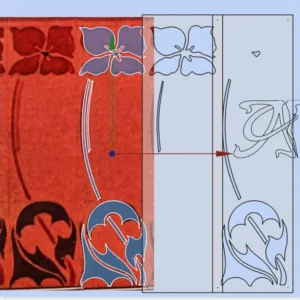 A&D Art Nouveau Wall Border Stencil #216, set of pdf, dxf, svg files