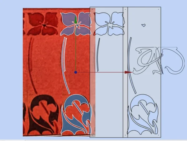 A&D Art Nouveau Wall Border Stencil #216, set of pdf, dxf, svg files