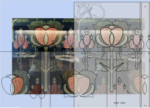 A&D Art Nouveau Wall Border Stencil #217, set of pdf, dxf, svg files - Image 3