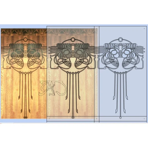 A&D Art Nouveau Wall Border Stencil #205, set of pdf, dxf, svg files - Image 3