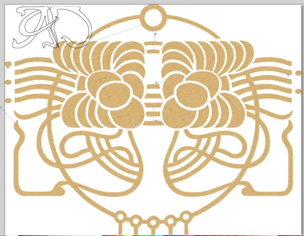 A&D Art Nouveau machine embroidery design #205, machine embroidery pes + pec + exp + jef + dst + pdf file - Image 6