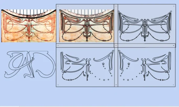 A&D Art Nouveau Wall Border Stencil #209, set of pdf, dxf, svg files - Image 3