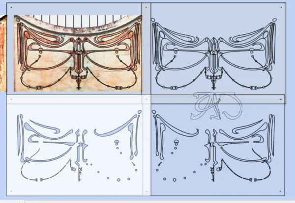 A&D Art Nouveau Wall Border Stencil #209, set of pdf, dxf, svg files - Image 4