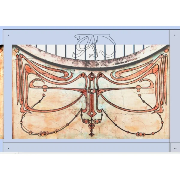 A&D Art Nouveau Wall Border Stencil #209, set of pdf, dxf, svg files - Image 7