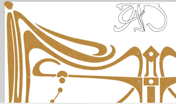A&D Art Nouveau machine embroidery design #209, machine embroidery pes + pec + exp + jef + dst + pdf file - Image 3