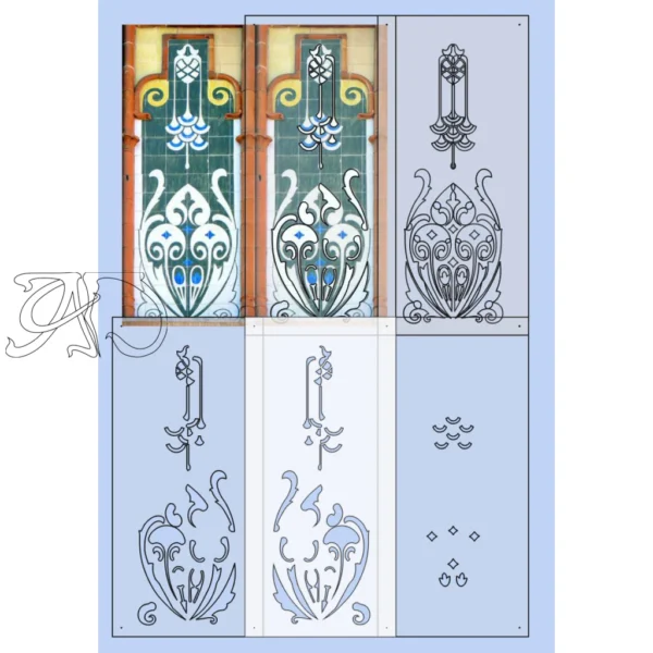 A&D Art Nouveau machine embroidery design #138, footer + header, machine embroidery pes + pec + exp + jef + dst + pdf file - Image 9