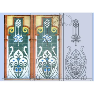 A&D Art Nouveau Wall Border Stencil #138, set of pdf, dxf, svg files