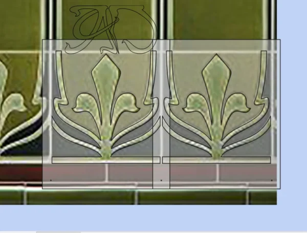 A&D Art Nouveau Wall Border Stencil #108, set of pdf, dxf, svg files - Image 5