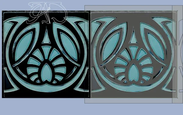 A&D Art Nouveau Wall Border Stencil #191, set of pdf, dxf, svg files - Image 5