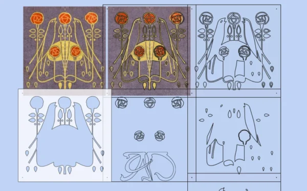 A&D Art Nouveau Wall Border Stencil #219, set of pdf, dxf, svg files - Image 5