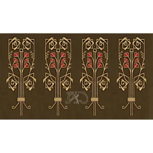 A&D Art Nouveau Wall Border Stencil #221, set of pdf, dxf, svg files