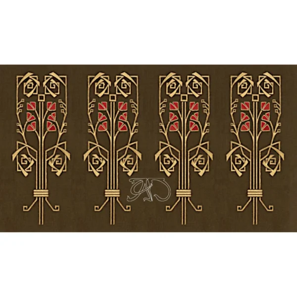A&D Art Nouveau Wall Border Stencil #221, set of pdf, dxf, svg files