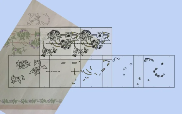 A&D Art Nouveau Wall Border Stencil #114 (header), set of pdf, dxf, svg files - Image 6