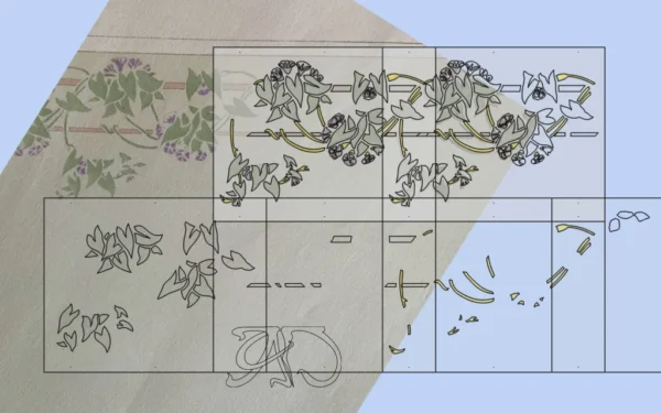 A&D Art Nouveau Wall Border Stencil #114 (header), set of pdf, dxf, svg files - Image 5