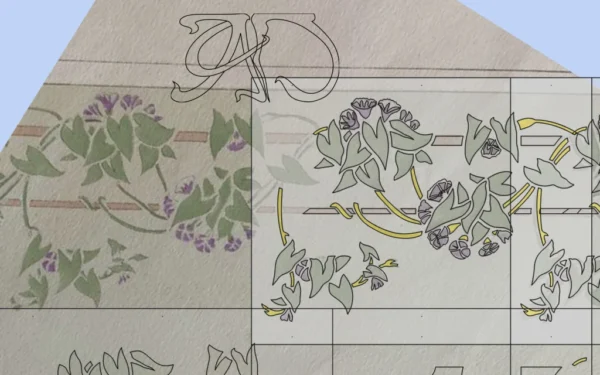 A&D Art Nouveau Wall Border Stencil #114 (header), set of pdf, dxf, svg files - Image 4