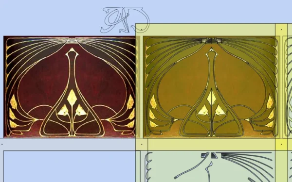 A&D Art Nouveau Wall Border Stencil #208, set of pdf, dxf, svg files - Image 4