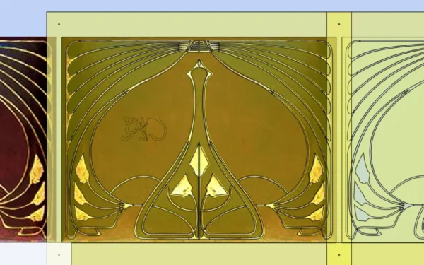 A&D Art Nouveau Wall Border Stencil #208, set of pdf, dxf, svg files - Image 3