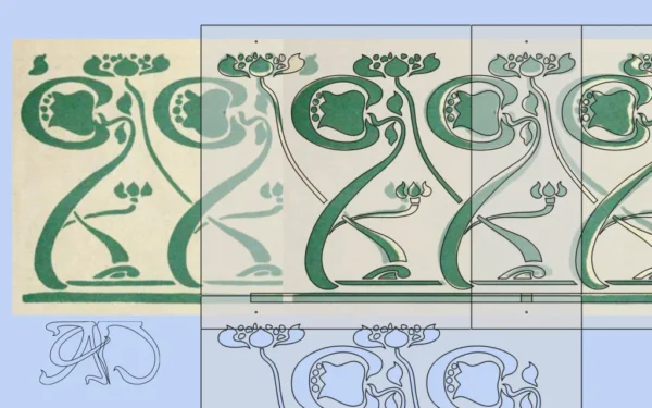 A&D Art Nouveau Wall Border Stencil #224, set of pdf, dxf, svg files - Image 4