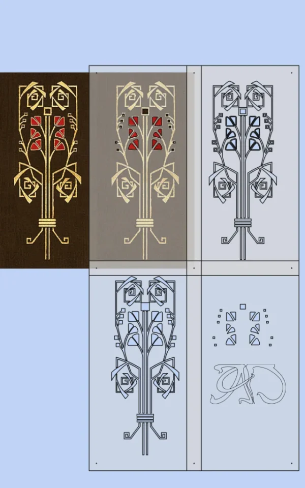 A&D Art Nouveau machine embroidery design #221, machine embroidery pes + pec + exp + jef + dst + pdf file - Image 8