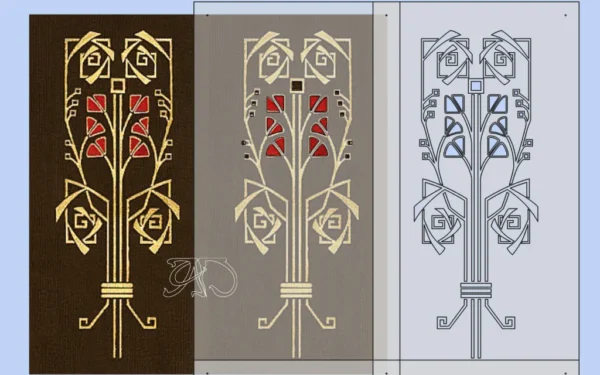 A&D Art Nouveau Wall Border Stencil #221, set of pdf, dxf, svg files - Image 5