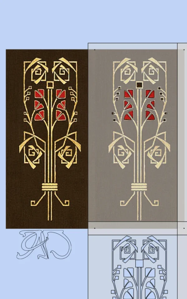 A&D Art Nouveau Wall Border Stencil #221, set of pdf, dxf, svg files - Image 6