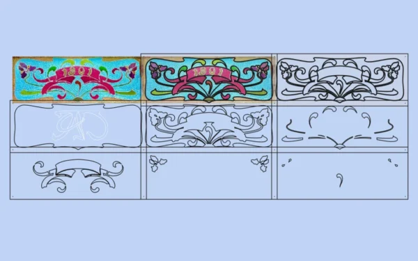A&D Art Nouveau Wall Border Stencil #225, set of pdf, dxf, svg files - Image 4