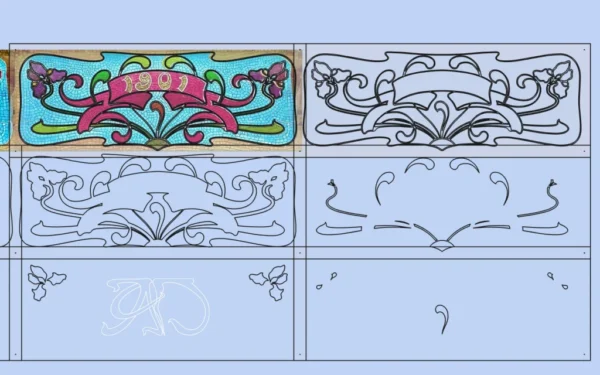A&D Art Nouveau Wall Border Stencil #225, set of pdf, dxf, svg files - Image 5
