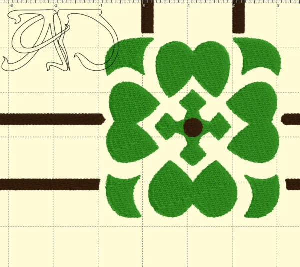 A&D Art Nouveau machine embroidery design #227, machine embroidery pes + pec + exp + jef + dst + pdf file - Image 9