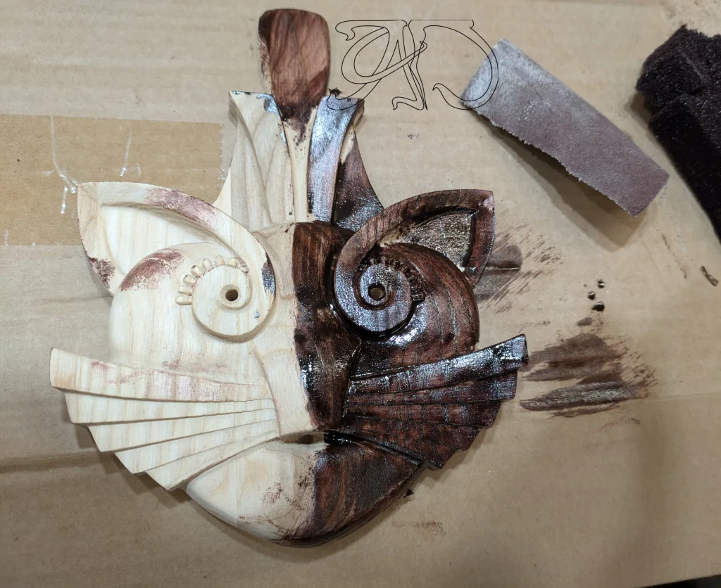 A&D Art Deco bas-relief of a playful cat, Wood decorate a Headboard or Wood decorate a door as cat decor ideas - Image 5