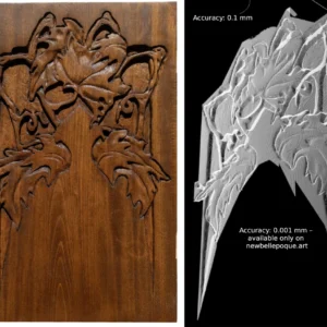 Art Nouveau wooden door panel 3D model  – like a cloud of dots for craftsmen