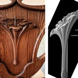 Art Nouveau wooden flower panel 3D model  – like a cloud of dots for craftsmen