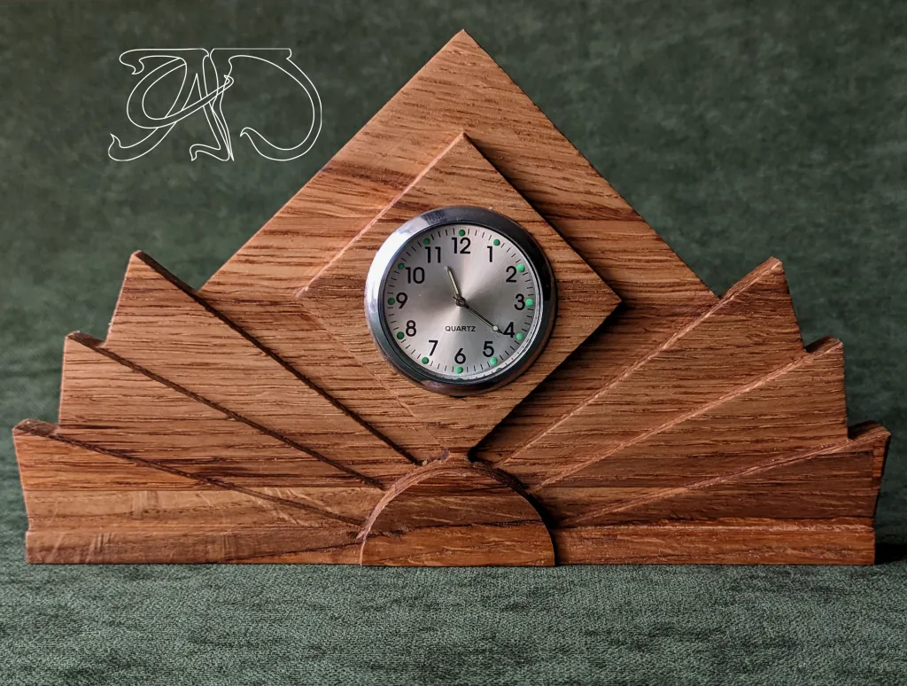 Art Deco Sunset - small desk clock #15 - Image 5